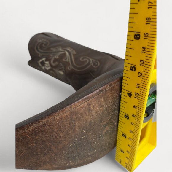 Cold River Brown Leather Embroidered Western Cowboy Boots Men's 9 D - Picture 15 of 16